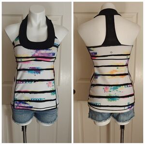 Lululemon Scoop Neck Tie Dye Striped Tank sz 8